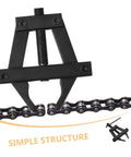Heavy Duty Motorcycle Chain Adjuster Tool For Bike Gear Tensioning Solid Steel Build Easy Install, showing tool on chain.