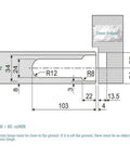 Technical diagram of Invisible Concealed Door Hinges With Adjustable Rotation For Wood Doors Hidden Door Hinge Hardware