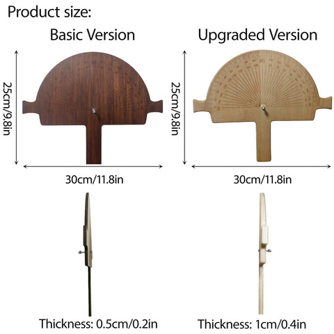 Heavy Duty Birch Wood Precision Angle Finder With Dead On Degree Measurements Quick Miter Setup And Spot On Carpenter Welder Diy Project Alignment Tools Solid side view comparison of basic and upgraded versions, showing size and thickness.