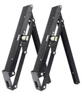Built Tough Folding Shelf Bracket Set Carbon Steel Soft Close Hinge For Stools And Cupboards Heavy Duty smooth black brackets with soft close hinges.