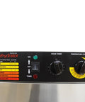Control panel of Professional Grade Built Unlike Any Other Commercial Food Dehydrator Featuring Dual Separate Drying Rooms And Sixty Bulletproof Stainless Trays For Pet Food And Herbs.