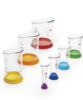 Go-To Nesting Measuring Beaker Set 7 Pieces Multicolored Kitchen Must-Have For Measuring Liquids Like Water Milk Oil Stackable
