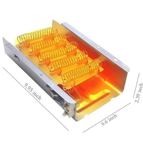Durable Dryer Heating Element Kit Replacement Nickel Chromium Construction for Select Dryers size dimensions shown