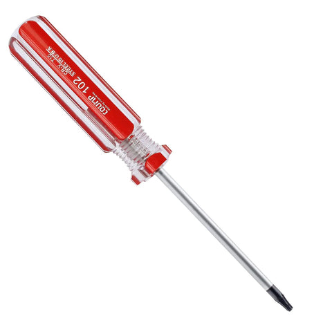 Top-Shelf T10 Security Torx Screwdriver Equipped with a Magnetic Tip and Insulated PVC Handle, Made of Rust-Resistant Chrome Vanadium Steel for Heavy-Duty Repairs, red handle