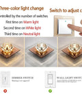 saditesdk 6 Pcs Recessed Lighting Cube Luxury Trim Kits Dimmable Led Recessed Lighting Square Crystal Spotlight showing three color change options.
