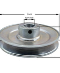Heavy Duty Built Tough 5 Inch V Belt Pulley With Seven Eighths Inch Bore One Groove For A B 5L 4L V Belts Carbon Steel Motor Pulley Zinc Plated 1020 Steel Construction With Standard Keyseats And Mounting Hardware