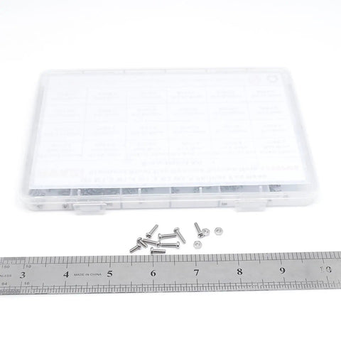 Metric Tiny Machine Screws And Nuts Set M1 M1.2 M1.4 M1.6 M2 M2.5 304 Stainless Steel Phillips Pan Head Assortment Kit