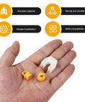 Shift Cable Bushing Repair Kit For Chevy Silverado 1500 2500 3500 And Other Big Rigs, Quick Fix Transmission Linkage Bushing With 14104 154541 15276979 52855956AG, Fits Chrysler Cadillac Buick held in hand showing components and benefits.
