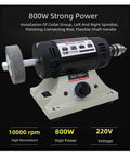 Hardcore 800W Bench Grinder Featuring Stepless Speed Adjustment and Flexible Shaft Grip for woodturning and polishing.
