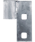 Rock Solid Chain Link Gate Latch Kit Compatible With 1 5/8 And 1 7/8 Inch Pipe Includes Bolts And Nuts For No Sweat Installation Case Of Ten, galvanized steel latch side view.