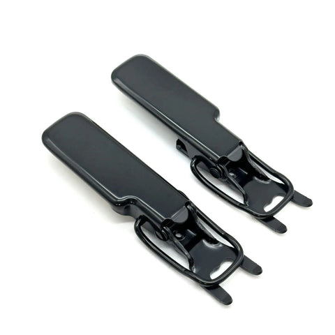 Top Notch Rear Gate Latch Set For Honda Acty Truck Ha3 Ha4 1990 To 1999 built from thick black steel, showcasing durable latches.