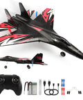 SU27 RC Airplane With 2 Batteries 2.4GHz 6 Axis Gyro Stabilizer No Brainer Ready To Fly Fighter Glider, black jet and accessories