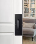 Two Pack 12 Inch Stainless Steel Door Handles With Screws Heavy Duty Pull Push Plates Rust Proof 304 Stainless Solid Black Finish For Home Office And Public Doors Easy Installation on white door