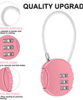Pink two pack 3 digit combination padlock outdoor waterproof lock for school gym lockers luggage toolbox fence gate storage