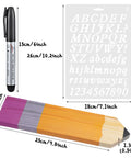 Eight Pieces Personalized Pencil Name Plate Set With Blank Wooden Desk Signs, Marker Pen, English Letter Template