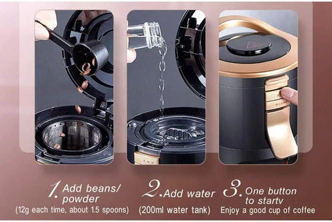Steps showing All In One Full Automatic Coffee Machine With Built In Grinder Keeps Your Java Hot All Morning Perfect For A Home Barista Vibe