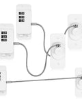 3 Piece Cabinet Locks With Coded Design For Windows And Freezers showing white locks and steel cables
