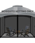 Replacement Gazebo Netting Screen 10x10 Universal Four Panel Rugged Mosquito Mesh Sidewalls With Double Zippers For Outdoor Patio Netting Only Fits Most 10x10 To 12x14 Gazebos And Canopies