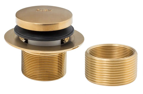 Tip Toe Bathtub Drain Trim Set With Two Hole Overflow Faceplate Replacement Bath Drain Kit With Universal Fine Coarse Thread Brushed Gold Finish