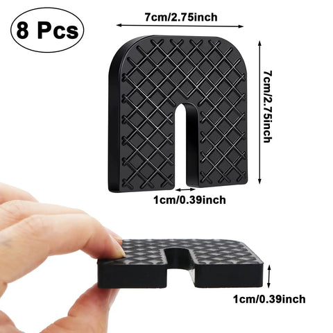 8 Pack Anti Vibration Rubber Isolator Pads For Air Conditioners, U Shaped Shock Pads For Condenser Units, 7x7x1cm size