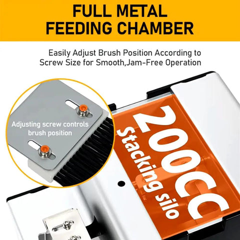 Auto Screw Feeder M1-M5 Precision Screw Dispenser For Industrial Electronics Assembly 2Pcs Per Second Fast Feeding Speed Universal Fit All Metal Anti Jam Hopper With Digital Count Screen Option Boost Efficiency