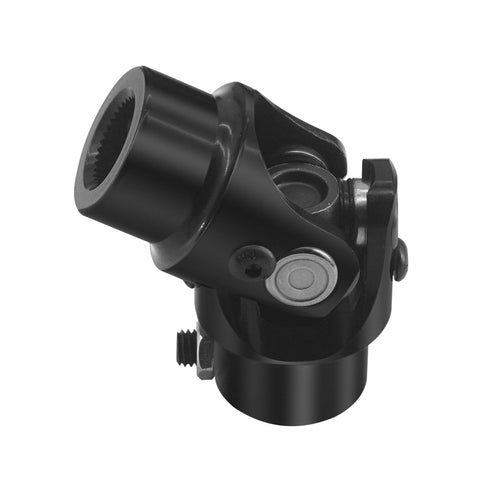 Black 3/4 Inch 36 Spline X 3/4 Inch DD Steering Shaft U Joint with 3-1/4 Inch Length and 1-5/8 Inch Outside Diameter, 35 Degree Max Angle.