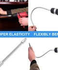 Flexible Socket Extension Bar Half Inch Ratchet Extension Rod With Springy Soft Shaft for difficult-to-reach fasteners and tight spots.