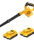Cordless Leaf Blower With DeWalt 20V Battery 200 CFM Variable Speed Includes Two 3Ah Batteries And Charger Powerful Yard Care Tool