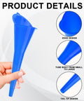 Long Neck Oil Funnel For Cars And Trucks, Built Tough Plastic Universal Pouring Tool For Oil Gas And Lubricants, Blue in hand