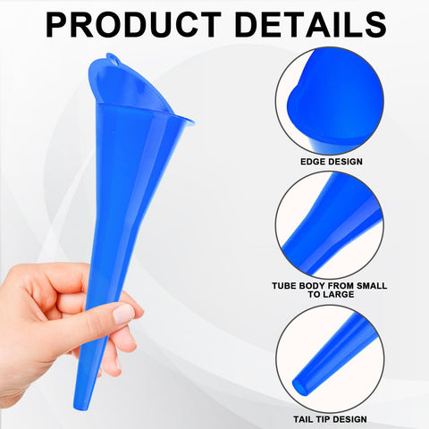 Long Neck Oil Funnel For Cars And Trucks, Built Tough Plastic Universal Pouring Tool For Oil Gas And Lubricants, Blue in hand