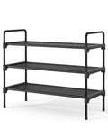 Entryway Shoe Rack With Mad Capacity, Space Saving Front Door Organizer, 27.6 Inch Wide Black Shoe Shelf For Closet Or Mudroom.