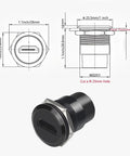 Smooth Signal Hdmi 4K 60Hz Female To Female Threaded Panel Mount Pass Through Adapter with dimensions for installation.