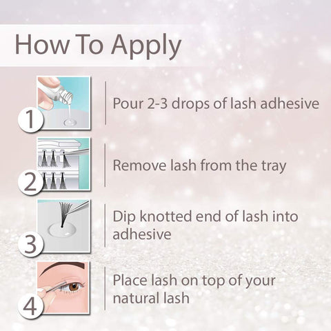 Step-by-step guide for applying LashTite Dark Lash Adhesive for Individual Lashes 0.75 oz Fast Drying Strong Hold That Blends Seamlessly