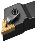 Boss Grade Multi Lock CNC Boring Bar External Turning Tool Holder With 93 Degree M Style Quick Change Post For Mini Lathe High Hardness 42CrMo Alloy Handle Durable Machining Accessory Built To Last close-up with carbide insert