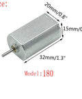 180 High Speed DC Micro Motor 3 to 6V 5000-18000RPM with measurements 32x20x15mm for RC boats and model cars