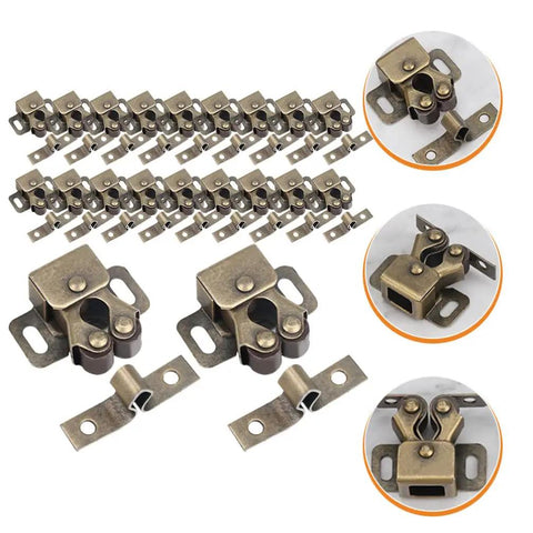 RV Cabinet Door Catch With Double Roller Golden Latch Noise Reducing Soft Close Easy Install Keeps Doors Quiet And Secure Protects Cabinets 20 Piece Set