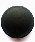 Top view of black Two And Three Eighths Inch Round Plastic Tubing End Caps for Round Metal Tube 60mm OD Fits ID Two Point Two to Two Point Three Inches Eight Pack Tough Insert End Caps for Home Garage and Outdoor Use