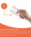 Hand holding 2 Piece Car Radio Removal Pry Tool Set With V Shaped Stainless Steel Release Tools For Auto Stereo Dash Disassembly