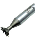 HSS dovetail end mill, 16 mm diameter, 45-degree cutter, side view