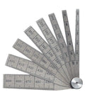 Tempered Steel Taper Gauge With Locking Device For Pros And DIY Home Improvement 0.100 To 0.500 Inches Range Eight Leaves Tool