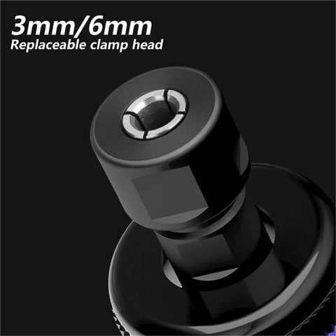 3mm and 6mm replaceable clamp head for Knockout 3mm And 6mm Shank Pneumatic Die Grinder Running 25000 Rpm.