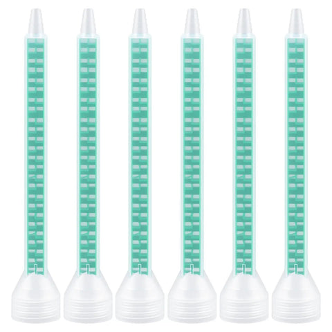 10 Piece Epoxy Resin Mixing Nozzles Set With Static Mixers For AB Glue Gun And DIY Bonding Projects 24 Elements Pro Grade Square Mixing Tips FMQ08 24, 6.3 in plastic nozzles