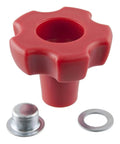 Replacement Trailer Jack Handle Kit For Top-Wind Jacks Red Plastic Handle Knob With Cap Nut Includes 28927-RED-A Components
