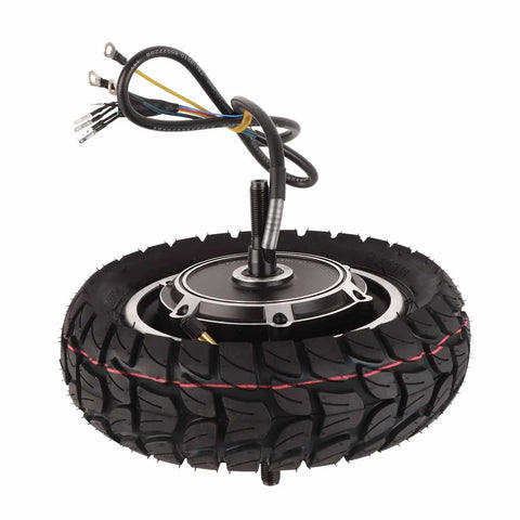10 Inch Wheel Hub Motor Assembly Delivering Badass Torque 36V To 60V Electric Bike Conversion with wiring and durable tire.