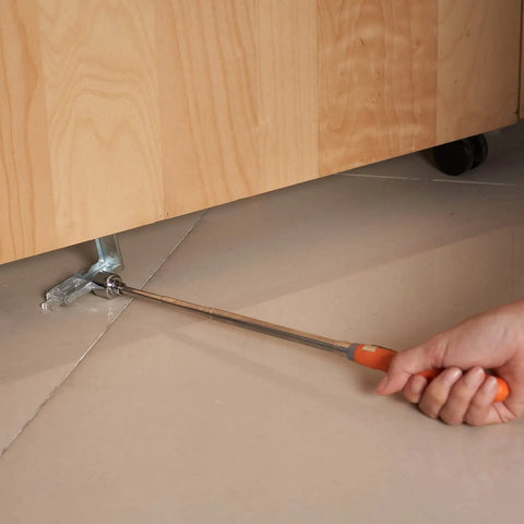 Extendable 31 Inch Magnetic Pick Up Tool with 20 Lb Pull Force retrieving metal from under cabinet