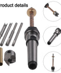 8 Piece Pen Turning Mandrel Kit With 7Mm Drill Bit And Carbon Steel Cutting Shafts For Woodworking Lathes showing precision components.