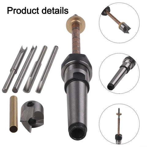 8 Piece Pen Turning Mandrel Kit With 7Mm Drill Bit And Carbon Steel Cutting Shafts For Woodworking Lathes showing precision components.