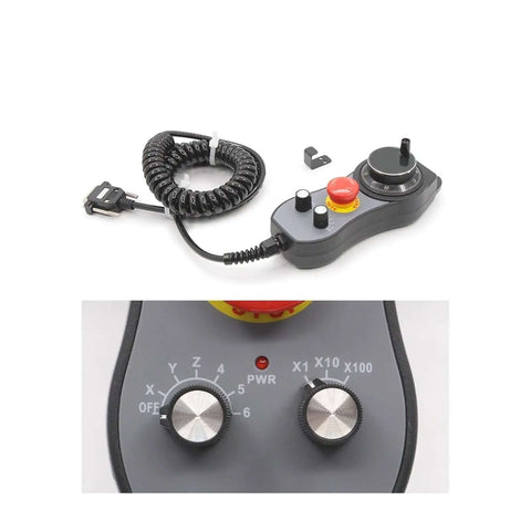High Precision 100 Pulse 5V Pendant Handwheel With Emergency Stop For CNC Routers 6 Axis Control And Fine Manual Steering