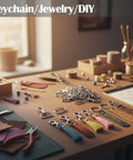 Heavy Duty One Inch Swivel Snap Hooks For Keys And Gear Sixty Pack Dang Solid Steel Clips on a craft table with tools.