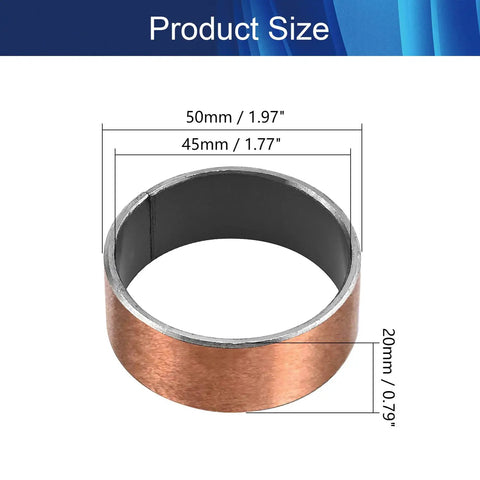 Heavy Duty Oilless Bushing 45mm Bore 50mm Outer Diameter 20mm Length Plain Sleeve Bearing dimensions shown